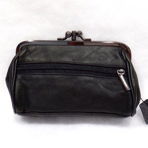 Black Double Kisslock Wallet